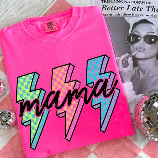 Neon mama lightening bolt
