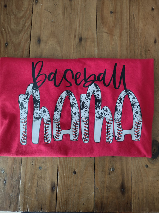 Baseball mama cowprint