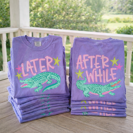 Later alligator after while crocodile (pink)