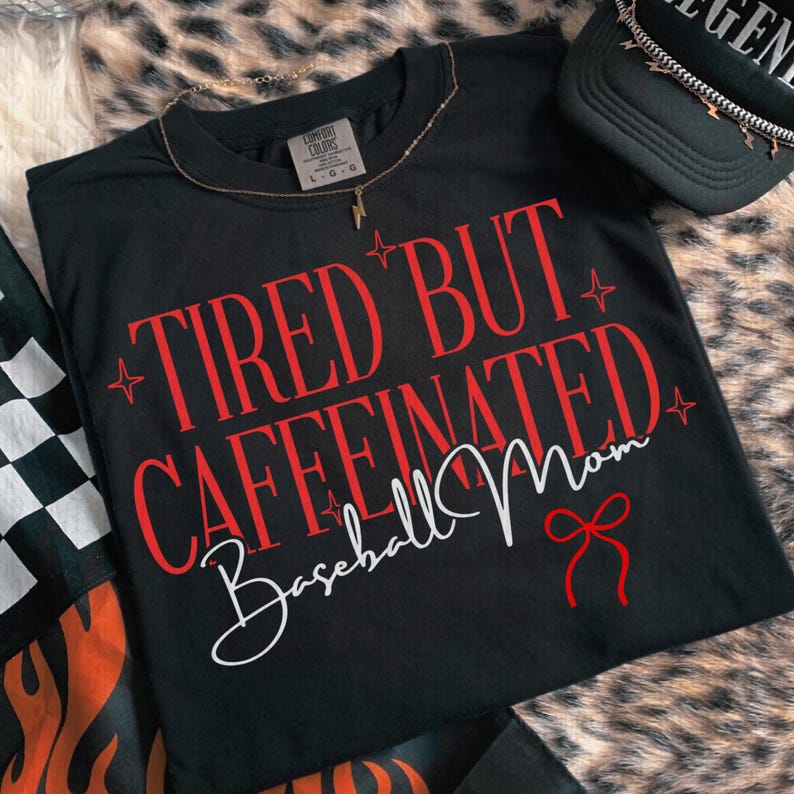 Tired but caffeinated baseball mom