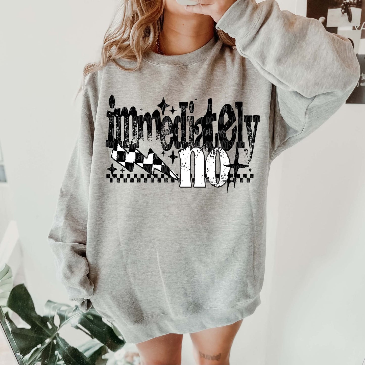 immediately no checkered