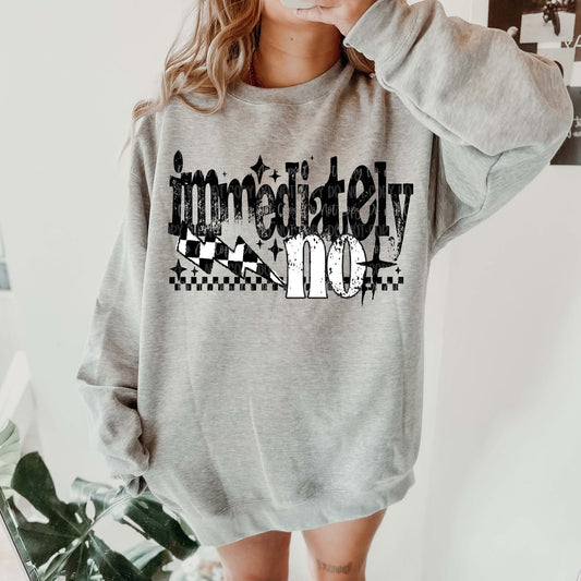 immediately no checkered